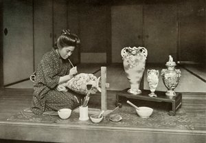 輸出用の陶器の絵画、1910年。 作： Herbert Ponting