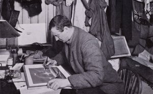 "アーティストであるウィルソンには、補償があった"(モノクロ写真) 作： Herbert Ponting
