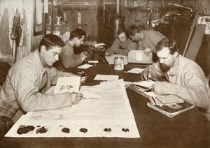 冬の仕事左から右-デベンハム、チェリーガラード、バウアーズ、エヴァンス、テイラー、c1911、1913