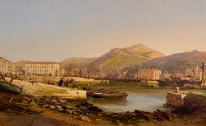 ニース港、1860年頃（油彩・キャンバス） 作： Hercule Trachel
