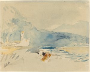山と小川のある風景 作： Hercules Brabazon Brabazon