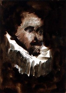 ラフを持つ男（水彩、鉛筆、紙） 作： Hercules Brabazon Brabazon