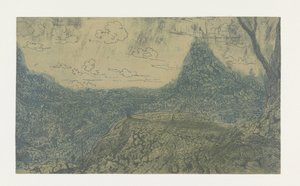 紋付山岳風景 初版 紋と二股の山岳風景 初版 作： Hercules Segers