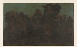 ラインスブルク修道院の廃墟、拡大版 南から見たラインスブルク修道院の廃墟: 拡大版 作： Hercules Segers