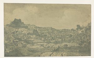 川のある谷と四つの塔のある町 作： Hercules Segers