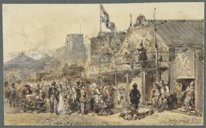 レーワルデンの見本市、遠くに見えるオルデンホーフ 作： Herman Frederik Carel ten Kate