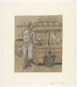 実験室で 2 人の男性 作： Herman Heijenbrock (possibly)