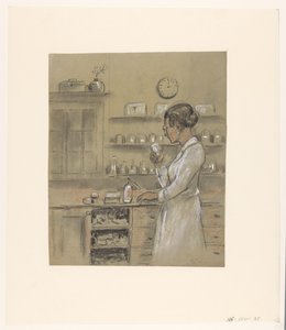研究室の女性 作： Herman Heijenbrock (possibly)