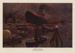 ロッテルダム港にて（カラーリトグラフ） 作： Herman Heijenbrock