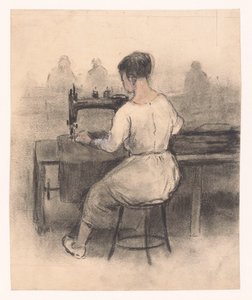 ミシンの後ろの女性 作： Herman Heijenbrock