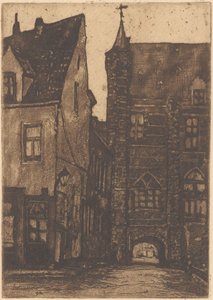 アントワープの Vleeshuis のビュー 作： Herman Heuff (signed by artist)