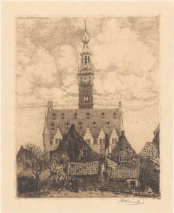 ヴィーレの市庁舎 作： Herman Heuff (signed by artist)