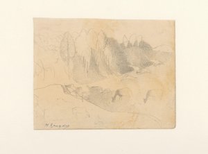 牛が放牧されている谷 作： Herman Kruyder (signed by artist)