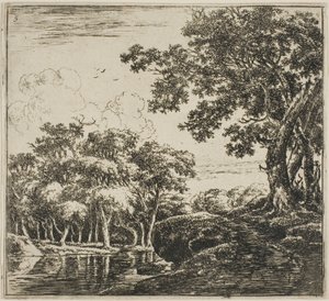 丘の上の3本の大きな木、風景セットより5枚目 作： Herman Naijwincx