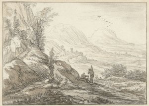 谷を望む山の風景 作： Herman Saftleven