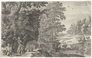 エリヤと天使 旧約聖書のシーン（シリーズタイトル） 作： Herman van Swanevelt