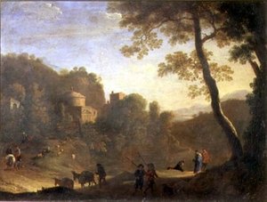 人物のいる風景 作： Herman van Swanevelt