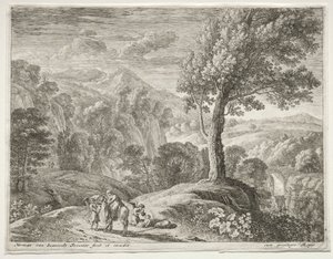 大きな木とカスケードc。 1652-1654。 作： Herman van Swanevelt