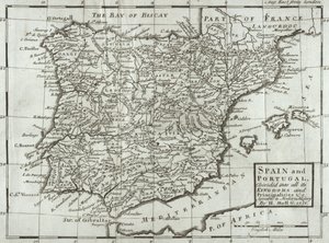 スペインとポルトガルの地図 1731年