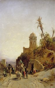 出発するキャラバン、ベサニン、1880年頃 作： Hermann David Salomon Corrodi