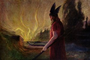 炎が上がると、オーディンは去る、1909