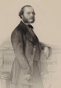ピアニスト兼作曲家デジレ・マグヌスの肖像画（1828～1884年）。 作： Hermann Raunheim