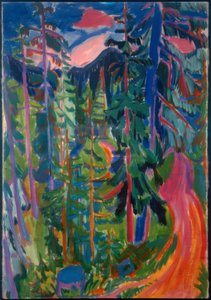 ダボスの近くの森の風景 作： Hermann Scherer