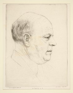 H. N. Bialik (横顔の頭の肖像画) 作： Hermann Struck