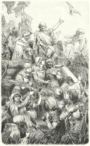 コーラディリエンツォはローマの人々に新しい憲法を与えました、1347 作： Hermann Vogel