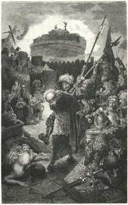 1527年、ローマを略奪するドイツのランツクネヒト 作： Hermann Vogel