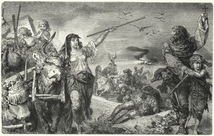 迫害から逃れるワルデン運動のメンバー 作： Hermann Vogel