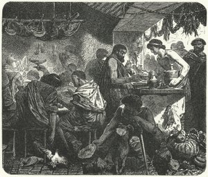 古代ローマの居酒屋でのシーン 作： Hermann Vogel
