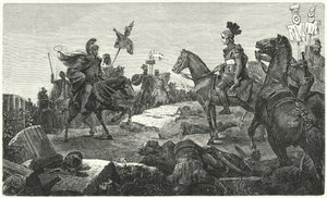 ザマの戦い、紀元前202年の前のスキピオアフリカヌスとハンニバルの会談 作： Hermann Vogel