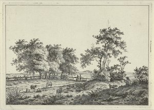 製図工と犬のいる風景 作： Hermanus Fock