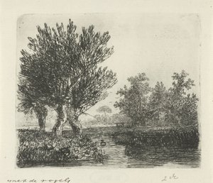 水辺の 3 つのシロヤナギ 作： Hermanus Jan Hendrik van Rijkelijkhuysen