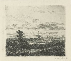 風車のある風景 作： Hermanus Jan Hendrik van Rijkelijkhuysen