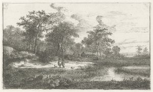 池で 2 つのハンター 作： Hermanus Jan Hendrik van Rijkelijkhuysen