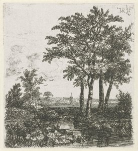 溝に 4 本の木 作： Hermanus Jan Hendrik van Rijkelijkhuysen