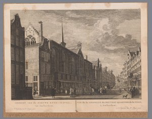 アムステルダムの聖ステード (Nieuwezijds チャペル) のビュー New Zyds Chapel からアムステルダムへの眺め / Vue de la Chapelle du Nouveau Quartier de la Ville, à Amsterdam (オブジェクトのタイトル) フーケのアトラス（シリーズタイトル） 作： Hermanus Petrus Schouten (possibly)