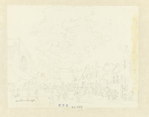 ファルケンブルグ村の市場 作： Hermanus Petrus Schouten