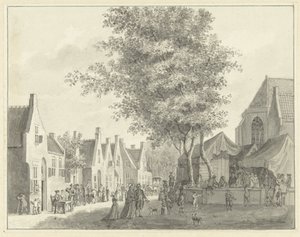 ファルケンブルグ村の市場 作： Hermanus Petrus Schouten