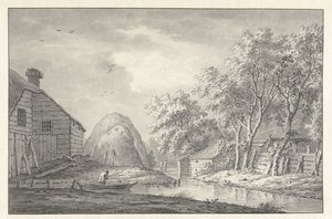 釣り人と運河の眺め 作： Hermanus van Brussel
