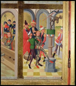 聖ニコラス教会の高祭壇からの異教の偶像を倒したマルセイユの聖ビクター、1481年（詳細）（197689-92を参照） 作： Hermen Rode