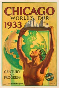 1933 年のシカゴ万国博覧会を宣伝するポスター 作： Hernando Villa
