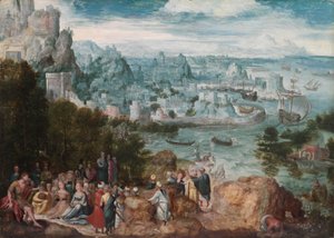 洗礼者聖ヨハネのいる風景》1540年頃 木・油彩 作： Herri met de (c.1510 p.1550) Bles