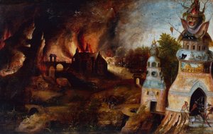 聖アントニウスの誘惑 作： Herri met de (c.1510 p.1550) Bles
