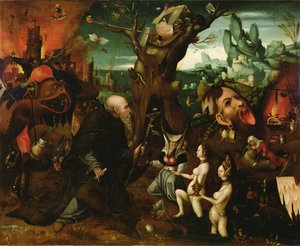 聖アンソニーの誘惑（油彩・パネル 作： Herri met de (c.1510 p.1550) Bles