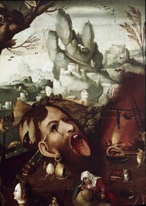 聖アントニウスの誘惑」詳細図 Henri Met de Bles dit Civetta (1480-1550) Dim 78,5x97,2 cm Venice Museo Correr 作： Herri met de (c.1510 p.1550) Bles