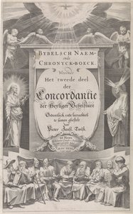 「Bijbelsch Naemen Chronijckboek」のタイトル ページ、1632 年 聖書の名前と年代記の本 (オブジェクトのタイトル) 作： Hessel Gerritsz