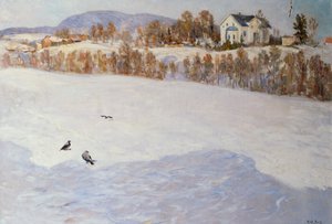 冬の風景の中の農場 作： Heyn Barth